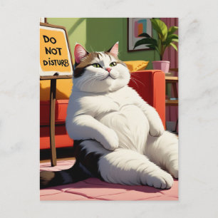 Do not Disturb Fat Cat Funny  Postcard