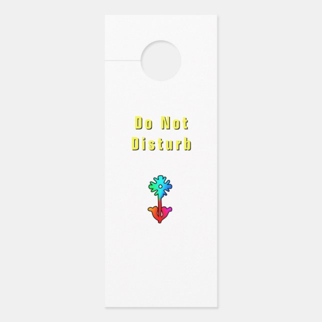 Do Not Disturb Flower Logo White   Door Hanger (Front)