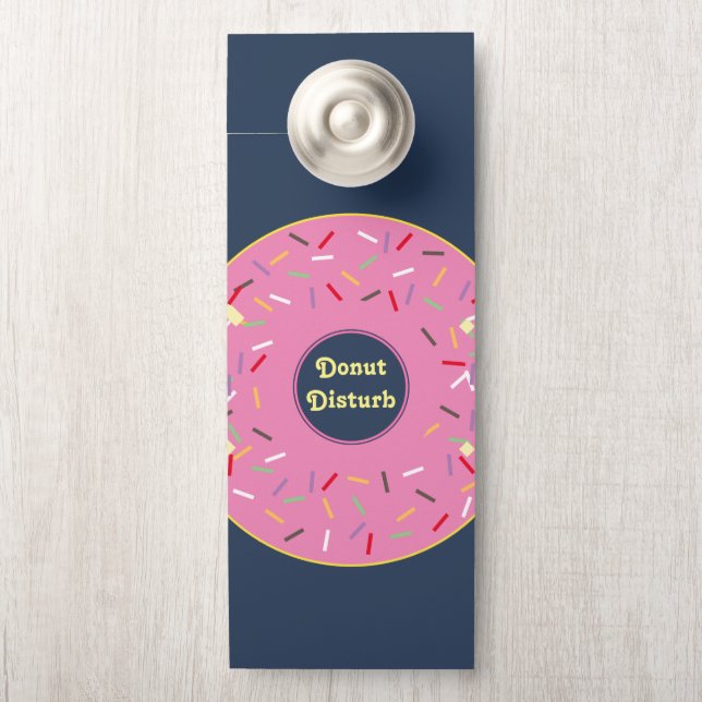 Do Not Disturb Funny Cute Pink Donut Door Hanger (On Knob)