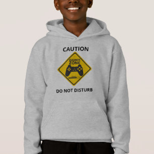 Do Not Disturb Gamer Zone Yellow Caution Sign Hoodie
