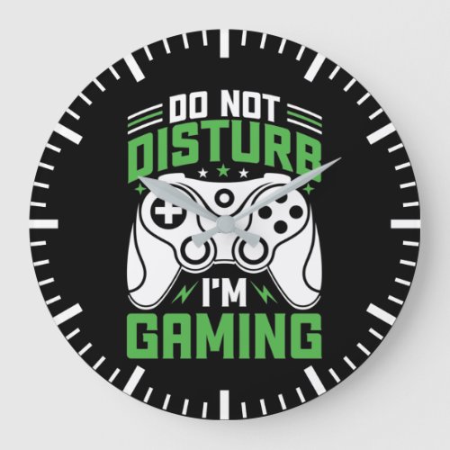 Do Not Disturb Gaming _ Funny Video Gamer Gaming Large Clock