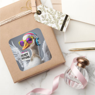 Do Not Disturb Goose Square Sticker