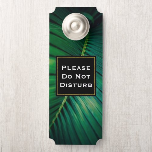 Do Not Disturb Green Leaf Tropical Nature Photo Door Hanger
