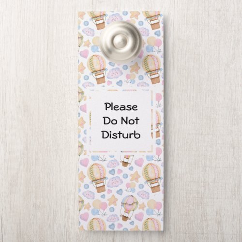 Do Not Disturb Hot Air Balloon Whimsical Pattern Door Hanger