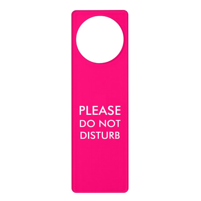 Do not Disturb hot pink fuchsia elegant Door Hanger (Front)