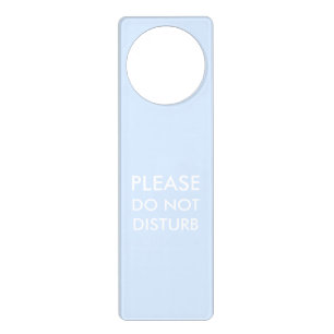 Do not Disturb light blue custom text elegant Door Hanger