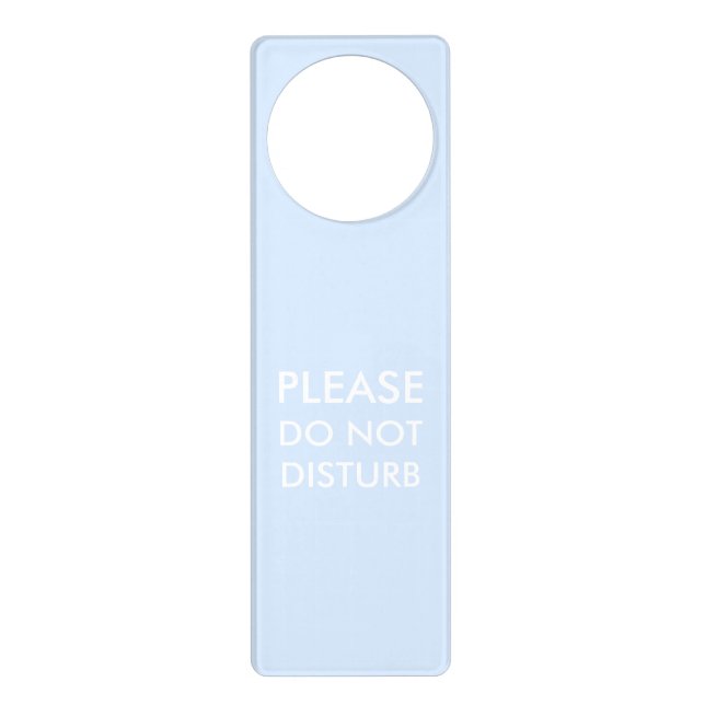 Do not Disturb light blue custom text elegant Door Hanger (Front)