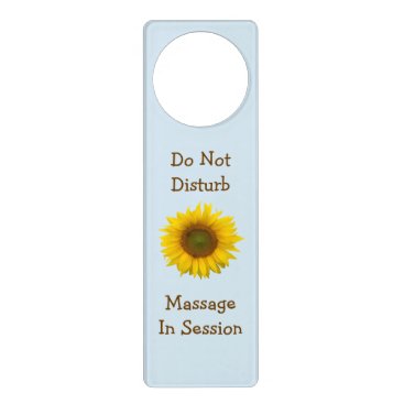 Do Not Disturb Massage in Session Sunflower Door Hanger
