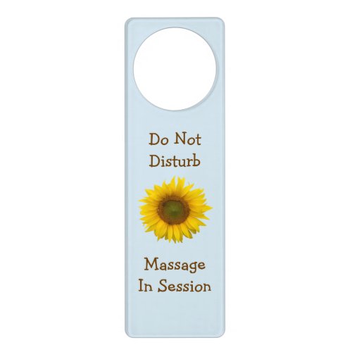 Do Not Disturb Massage in Session Sunflower Door Hanger
