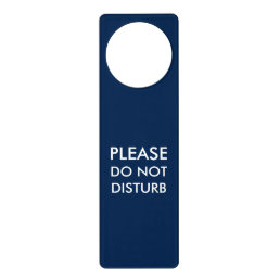 Do not Disturb, navy blue white elegant minimalist Door Hanger