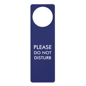 Do not Disturb navy blue & white simple minimalist Door Hanger