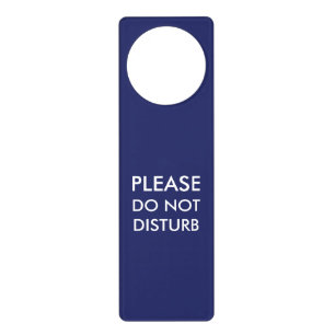 Do not Disturb navy blue & white simple minimalist Door Hanger