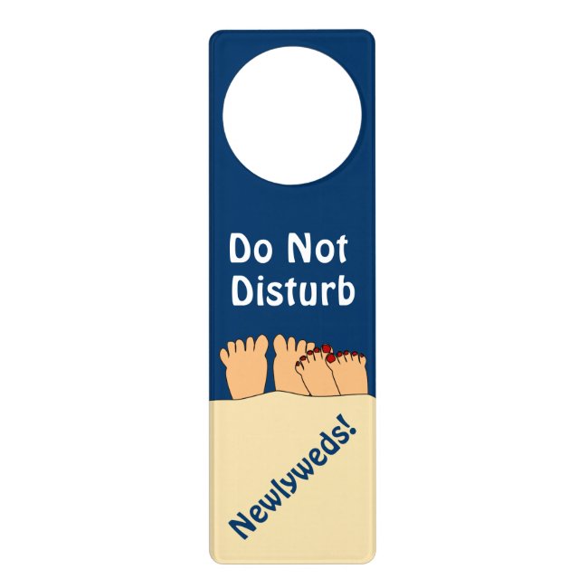 Do Not Disturb Newlyweds Cartoon Feet Door Sign