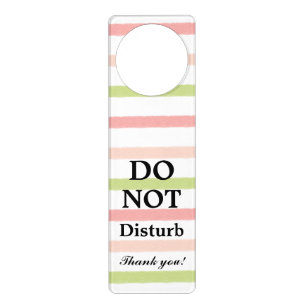 Do Not Disturb Pastel Stripes Door Hanger
