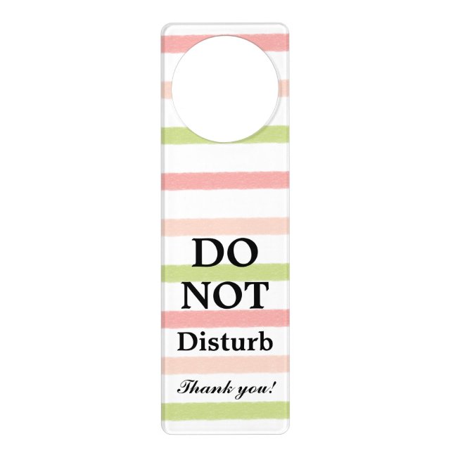 Do Not Disturb Pastel Stripes Door Hanger (Front)