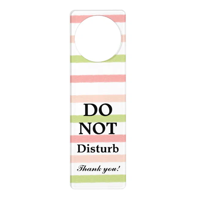 Do Not Disturb Pastel Stripes Door Hanger | Zazzle