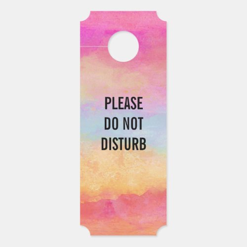 Do Not Disturb Pink Blue Yellow Rainbow Stripes Door Hanger