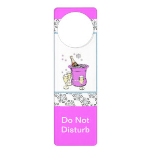 Do Not Disturb Pink Champagne Door Holder Hanger