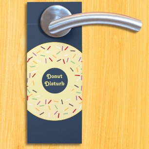 Do Not Disturb Please Knock 2-Sided Funny Donut Door Hanger