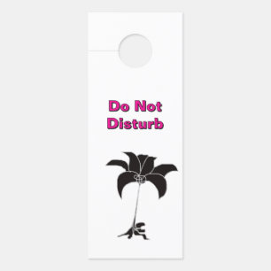 Do Not Disturb / Please Knock Black Floral  Door Hanger