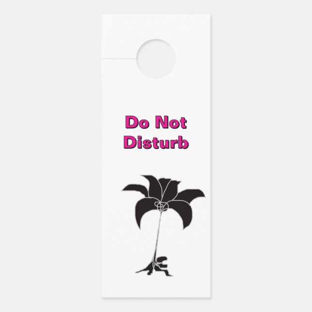 Do Not Disturb / Please Knock Black Floral  Door Hanger (Front)