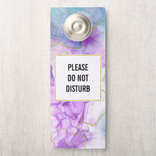 Do Not Disturb Purple, Green, Pink Flowing Colors Door Hanger