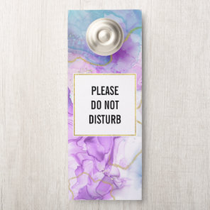 Do Not Disturb Purple, Green, Pink Flowing Colors Door Hanger