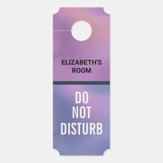 Do Not Disturb Purple & Pink Swirling Abstract Door Hanger | Zazzle.com