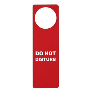 Do not Disturb red custom text modern elegant Door Hanger