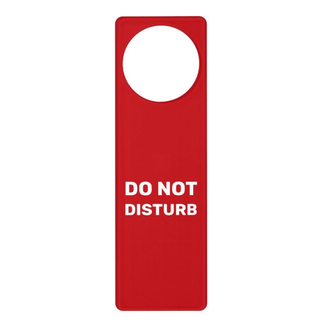 Do not Disturb red custom text modern elegant Door Hanger (Front)