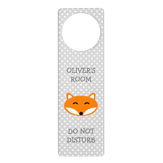 Do not disturb red fox nursery room door hanger (Front)