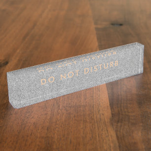 Do Not Disturb Sign Rose Gold Custom Desk Name Plate