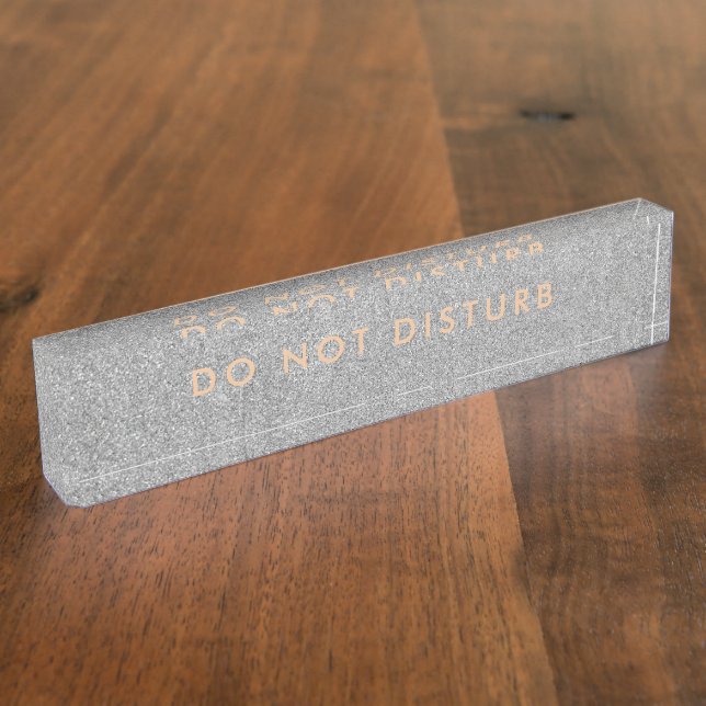Do Not Disturb Sign Rose Gold Custom Desk Name Plate (Side)
