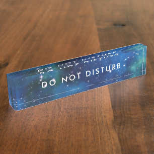 Do Not Disturb Sign Star Night Sky Space Business Desk Name Plate