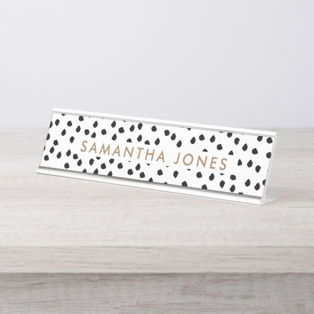 Do Not Disturb Sign White Polka dots Business Name (Front)