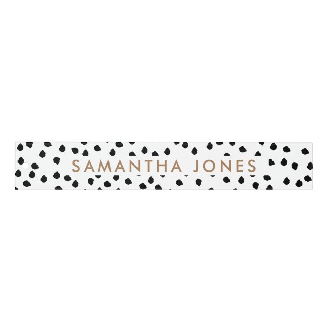 Do Not Disturb Sign White Polka dots  Ruler (Front)