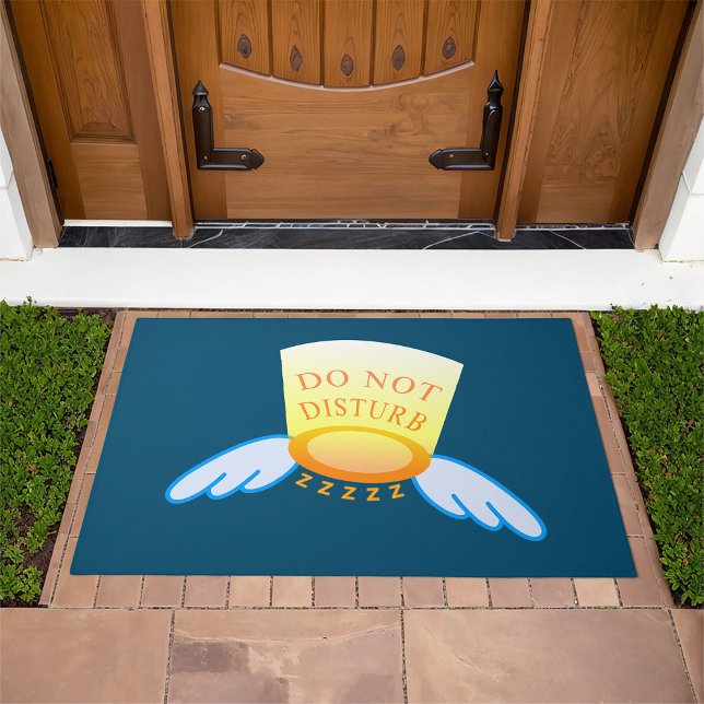 Do Not Disturb Sleep Mode Flying Halo and Wings  Doormat (Creator Uploaded)