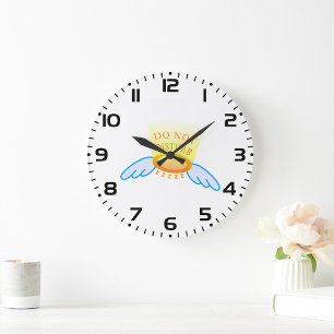 Do Not Disturb Sleep Mode Flying Halo and Wings  Large Clock