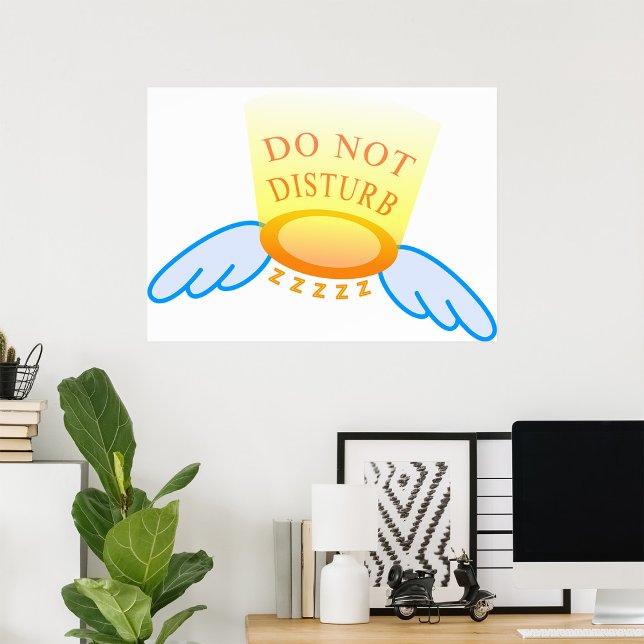 Do Not Disturb Sleep Mode Flying Halo and Wings  Poster (Creator Uploaded)