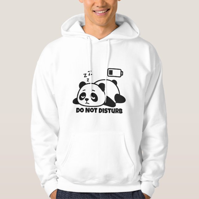 Do Not Disturb Sleeping Panda Cute Lazy Funny Hoodie (Front)