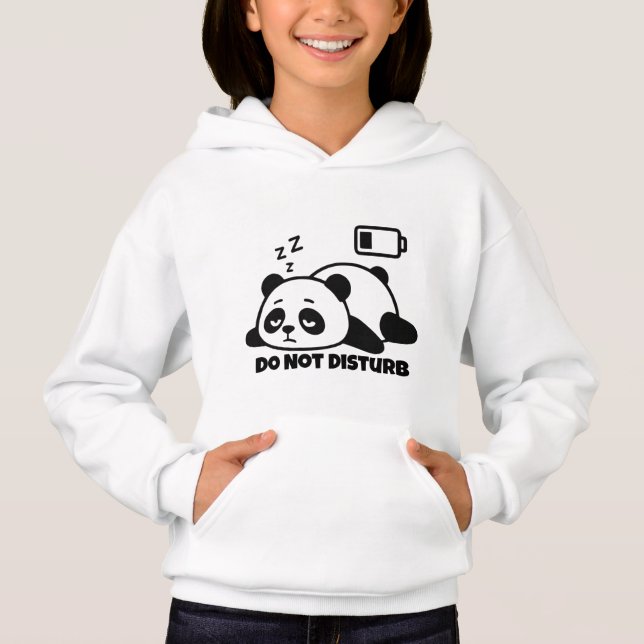 Do Not Disturb Sleeping Panda Cute Lazy Funny Hoodie (Front)