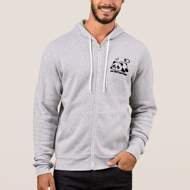 Do Not Disturb Sleeping Panda Cute Lazy Funny Hoodie (Front)