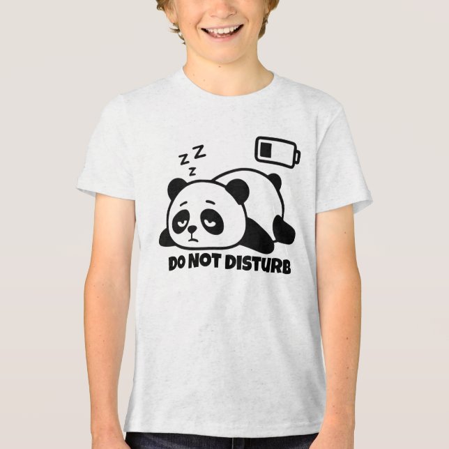 Do Not Disturb Sleeping Panda Cute Lazy Funny Tri-Blend Shirt (Front)