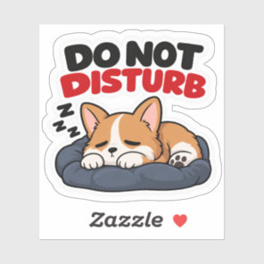 Do Not Disturb – Sleeping Puppy Funny Sticker