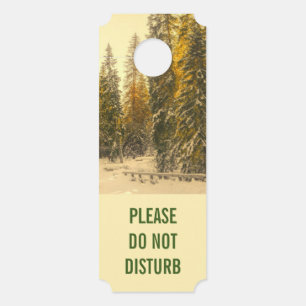 Do Not Disturb Snow Covered Pine Trees Photo Door Hanger