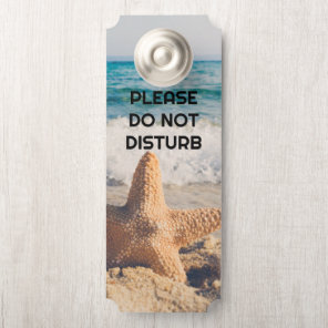 Do Not Disturb Starfish on a Sandy Beach Photo Door Hanger