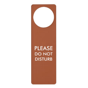 Do not Disturb terracotta white elegant minimalist Door Hanger