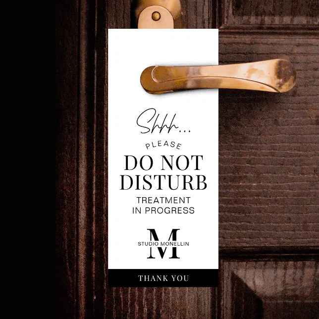 Do Not Disturb Treatment in Progress Minimal Salon Door Hanger | Zazzle