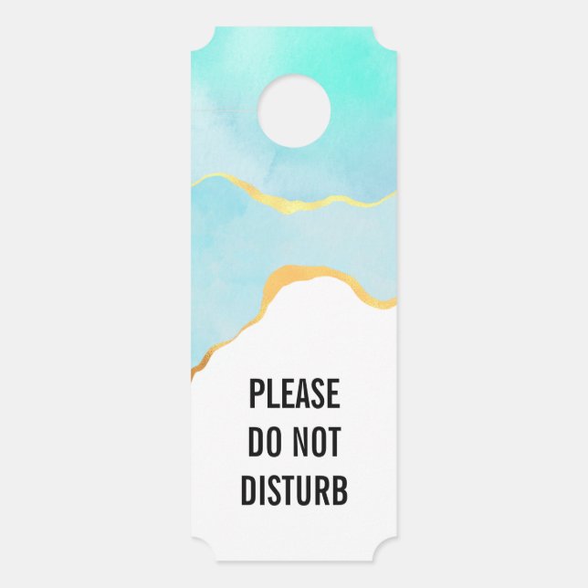 Do Not Disturb Tropical Green with Gold Border Door Hanger (Front)