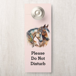 Do Not Disturb Two Beautiful Horses Western Boho Door Hanger